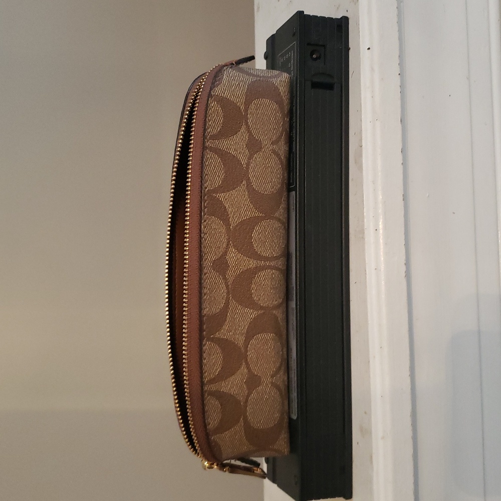 Coach Brown Monogram Pencil Case